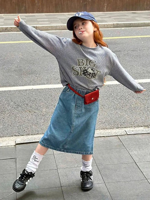 Little Foxx – Retro Long Denim Skirt