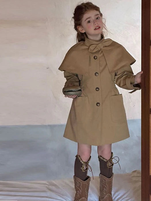 Little Foxx – Ribbon Cape Trench Coat