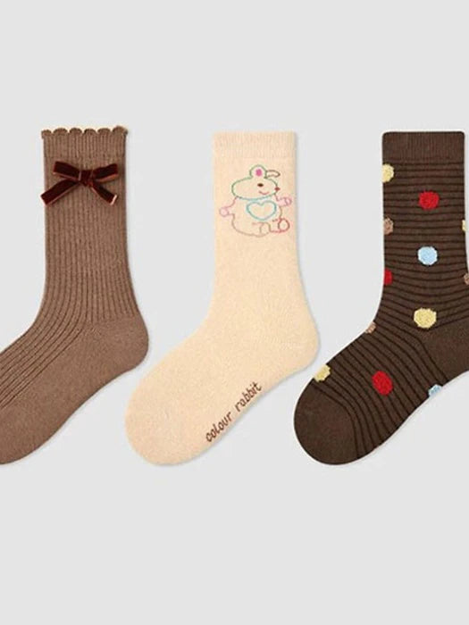 Little Foxx – Dot Color Rabbit Socks Set