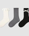 Little Foxx – Black & White Lace Ribbon Socks Set