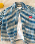 Little Foxx – Tomato Embroidery Check Shirt