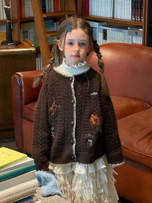 Little Foxx – Flower &amp; Bird Embroidery Cardigan