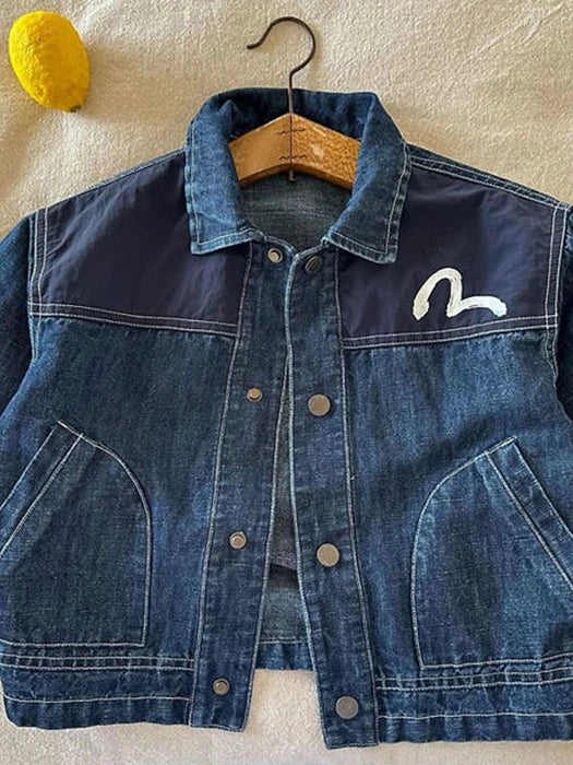 Little Foxx – Alphabet Colorblock Denim Jacket