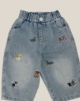 Little Foxx – Dogs Embroidery Denim Pants