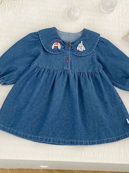 Little Foxx – Cute Embroidery Denim Dress