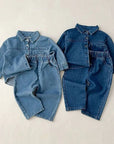 Little Foxx – Denim Shirt & Denim Pants Top & Bottom Set