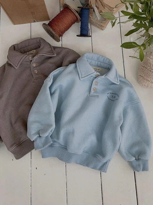 Little Foxx – Pigment French Terry Fleece Button Tee