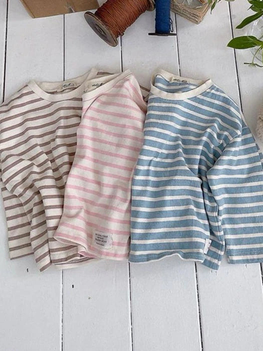 Little Foxx – Latte Colorblock Striped Tee