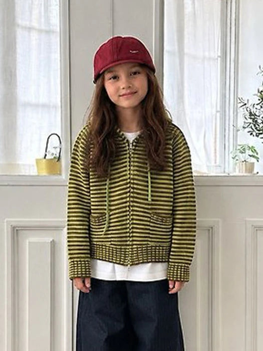 Little Foxx – Striped Hoodie Zip-up