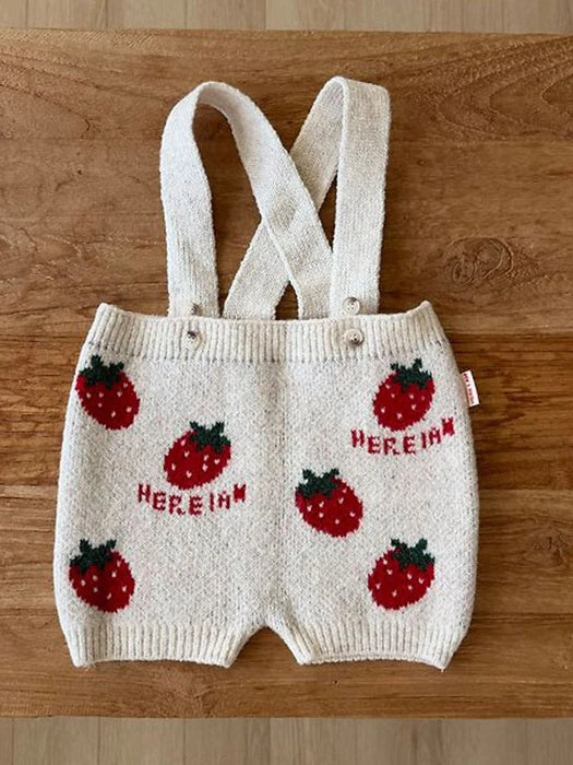 Little Foxx – Strawberry Knit Overalls