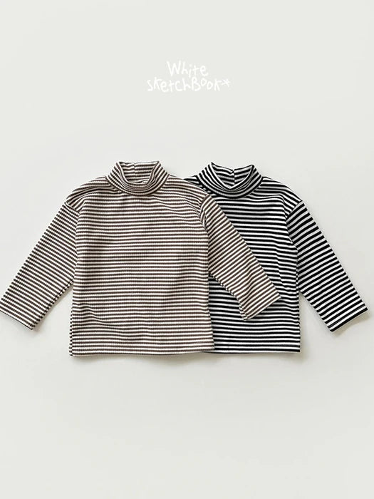 Little Foxx – Ribbed Striped Half Turtleneck