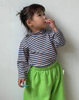 Little Foxx – Striped Ribbed Mock Neck Tee