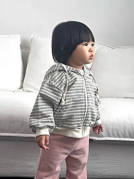Little Foxx – Striped Zip-Up Hoodie