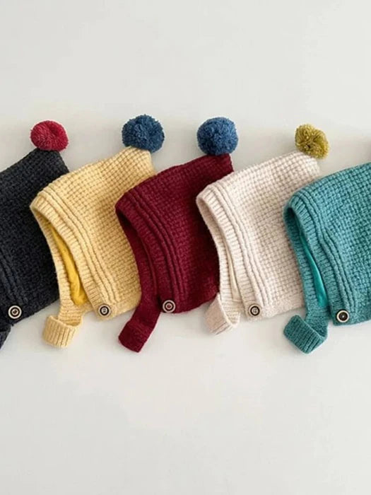 Little Foxx – Waffle Knit Pom-pom Hat