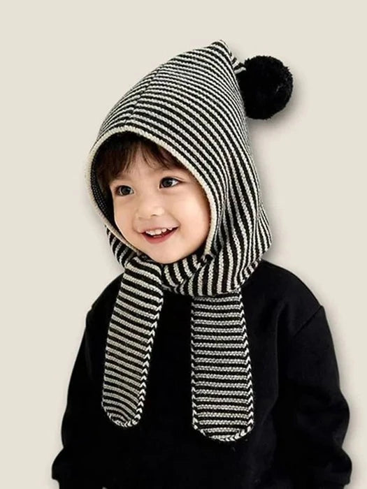 Ball Striped Knit Hat