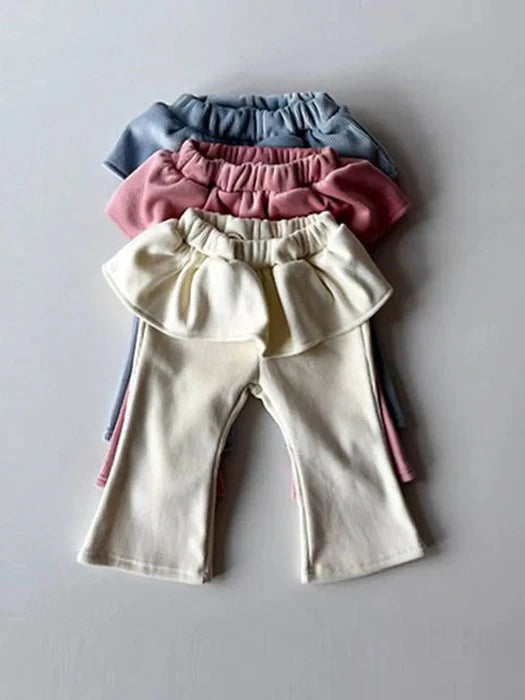 Little Foxx – Mink Ribbed Frill Bootcut Pants