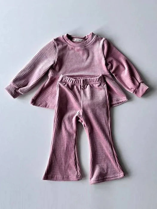 Little Foxx – Mink Velour Bootcut Top &amp; Bottom Set