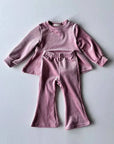Little Foxx – Mink Velour Bootcut Top & Bottom Set