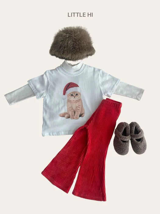 Little Foxx – Merry Cat Peach Tee
