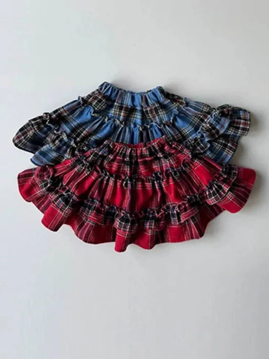 Little Foxx – Fleeced Check Cancan Frill Skirt