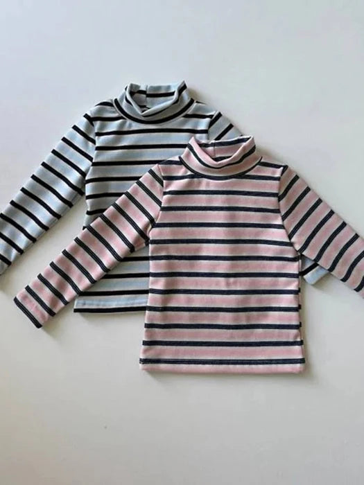 Little Foxx – Stripe Mock Neck Tee