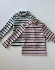 Little Foxx – Stripe Mock Neck Tee