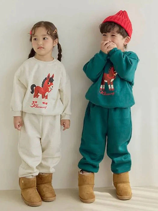 Donkey Top & Bottom Set (Fleece) von Ggomenge – Set für Kinder aus Korea