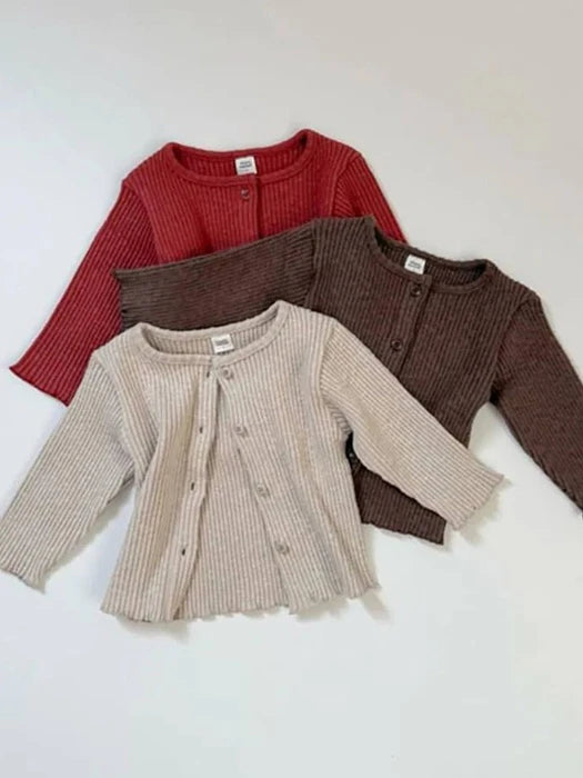 Ribbed Cardigan von Mimi Market – Strickjacke für Kinder aus Korea