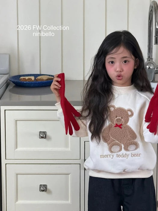 Teddy Bear Raglan Sweatshirt von Ninibello – Sweatshirt für Kinder aus Korea