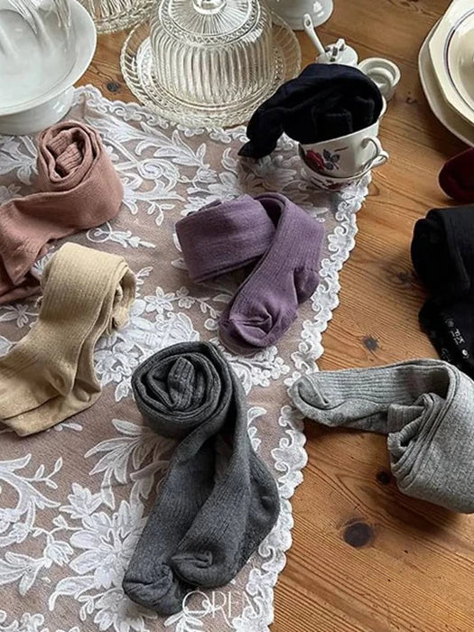 Velour Ribbed Tights von Oren – Leggings für Kinder aus Korea