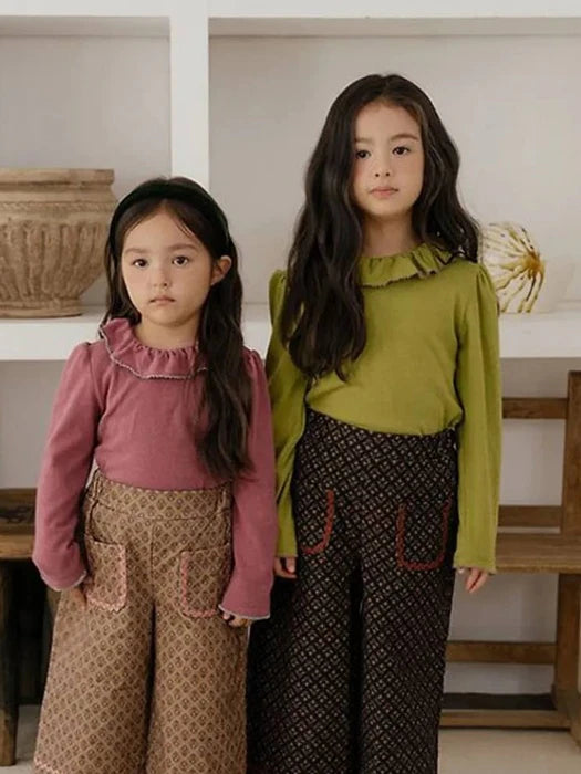 Blooming Frill Picot Tee von Oren – T-Shirt für Kinder aus Korea