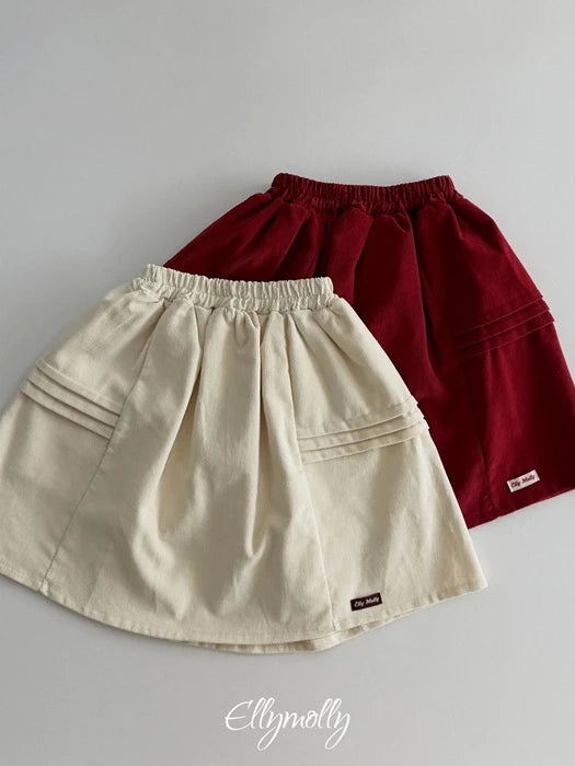Little Foxx – Pompom Corduroy Skirt
