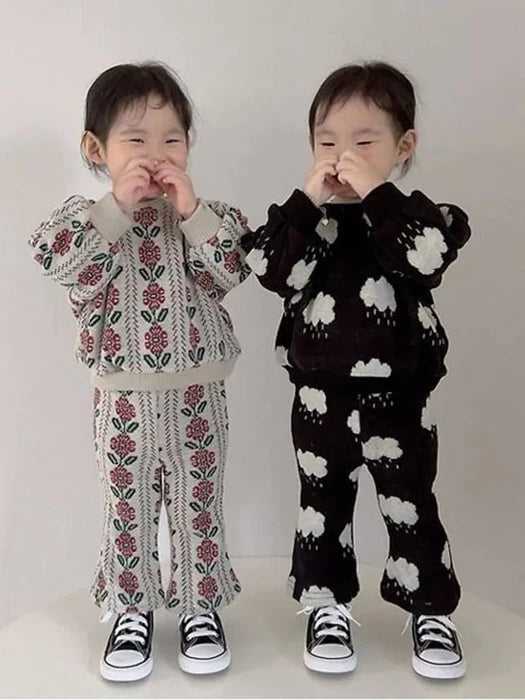 Little Foxx – Knit Bootcut Pants Set (Double Fleece)
