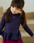 Little Foxx – Striped Frill Mock Neck Tee