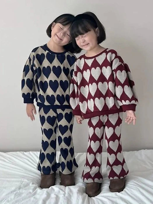 Little Foxx – Big Heart Bootcut Pants Set (Fleece)