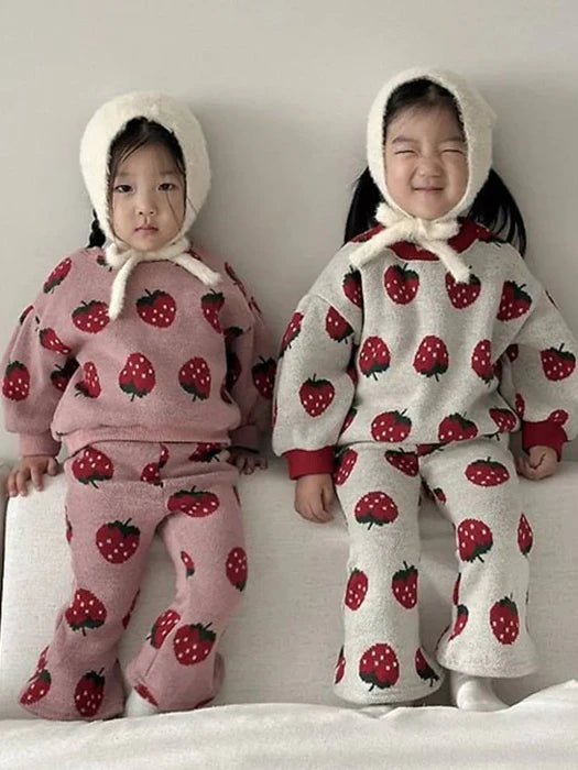 Little Foxx – Strawberry Bootcut Pants Set (Double Fleece)