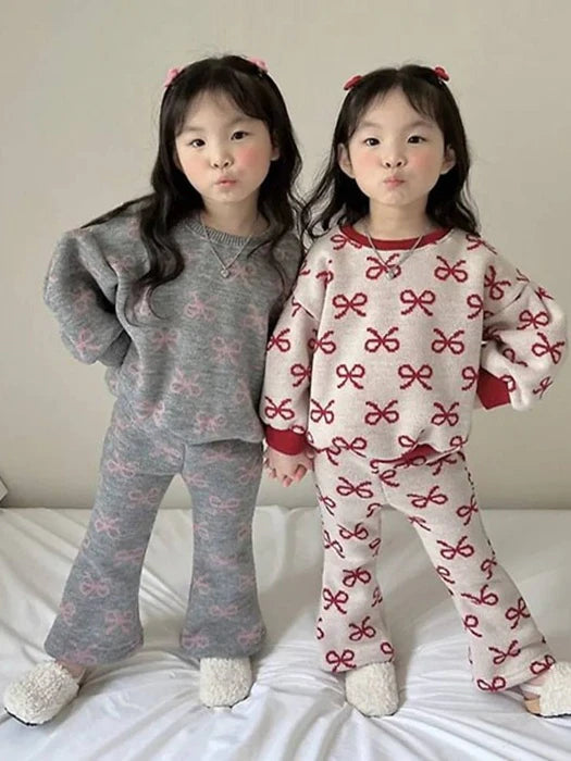Little Foxx – Cutie Ribbon Bootcut Pants Set (Double Fleece)