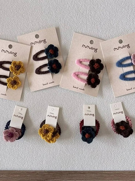 Little Foxx – Flower Knit Hair Tie Set