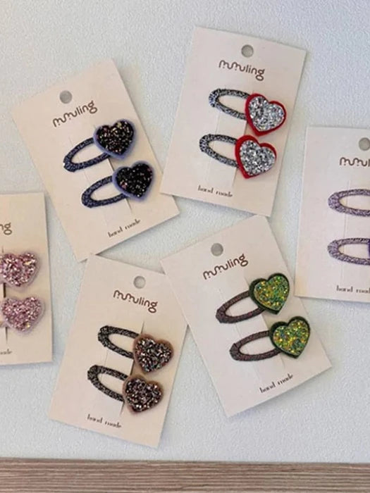 Little Foxx – Heart Glitter Snap Hair Pin Set