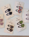 Little Foxx – Heart Glitter Snap Hair Pin Set