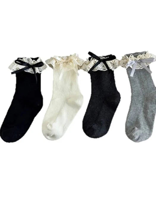 Little Foxx – Cream Lace Ribbon Socks