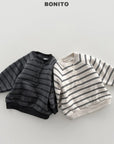 Little Foxx – Striped Henley Neck Sweatshirt
