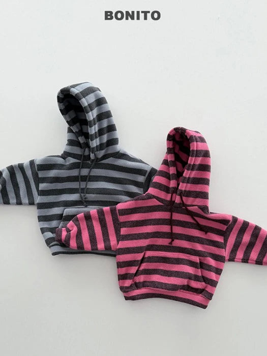 Little Foxx – Striped Fleeced Hood Tee