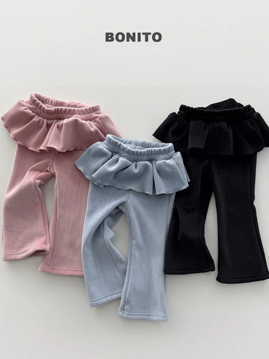 Little Foxx – Velour Frill Bootcut Pants