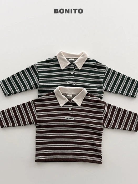 Little Foxx – Striped Choco Polo Tee