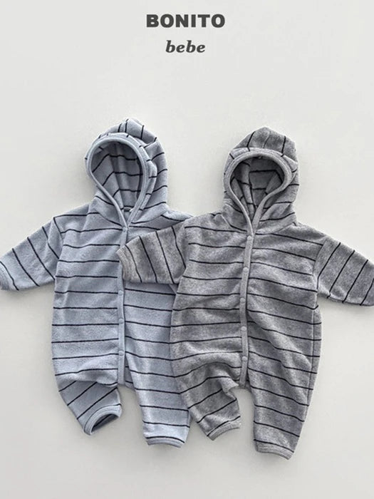 Little Foxx – Striped Terry Hooded Suit