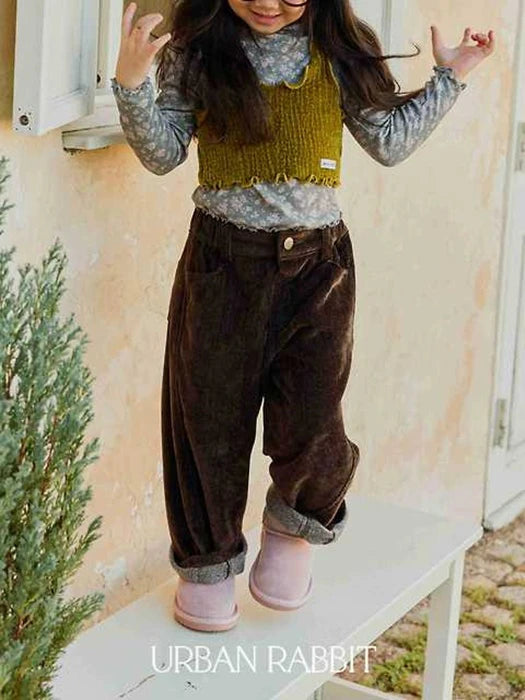Little Foxx – Fleeced Denim Barrel Pants