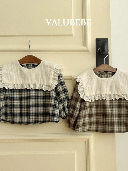 Little Foxx – Check Cape Blouse