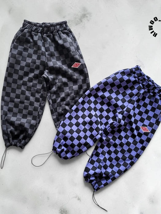 Little Foxx – Riwoo Chess Fleece String Pants