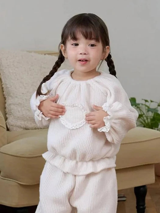 Little Foxx – Heart Fleece Frill Tee